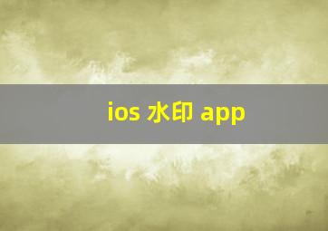 ios 水印 app